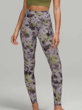 lululemon athletica Olive & Charcoal Tie-Dye High-Rise Leggings